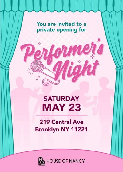 Flyer for Performer's Night
