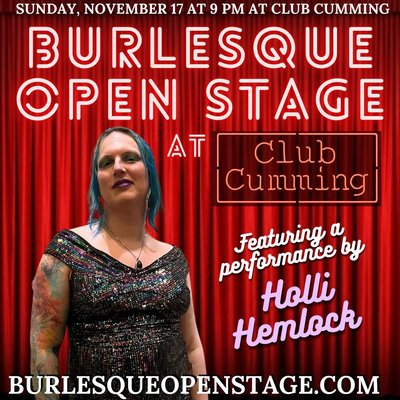Flyer for Burlesque Open Stage