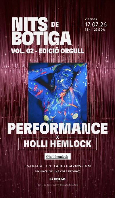 Holli Hemlock performance — Nits de Botiga Vol. 02, La Botiga dels Vins, Barcelona